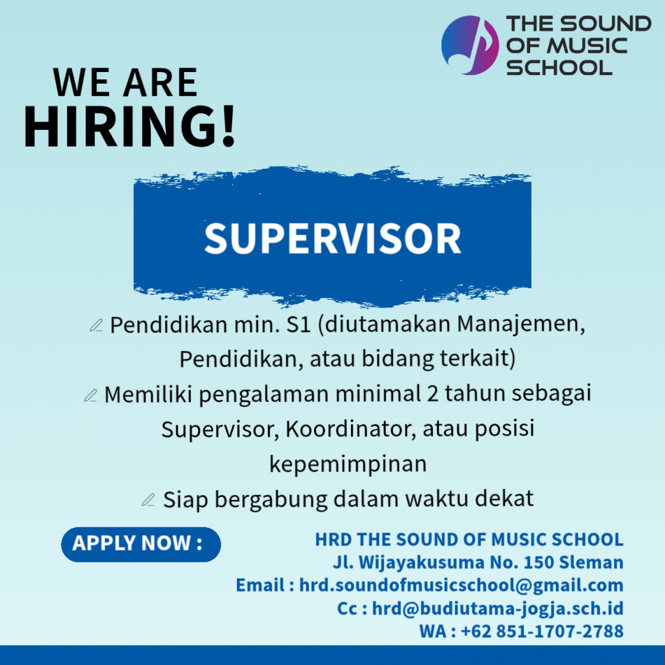 Supervisor The Sound of Music School